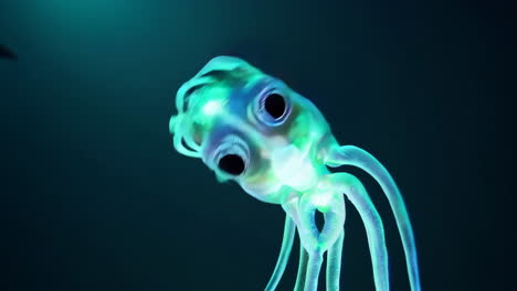 bioluminescent cephalopod in the deep sea