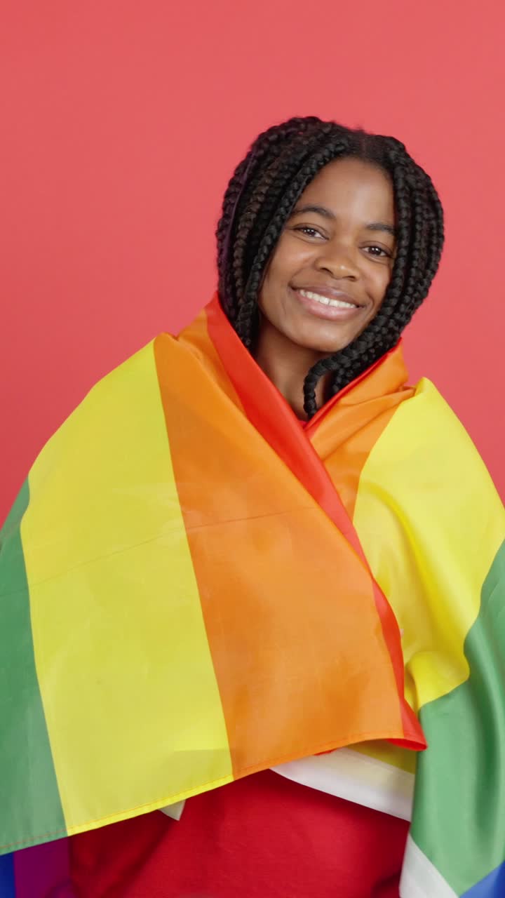 Woman with pride flag
