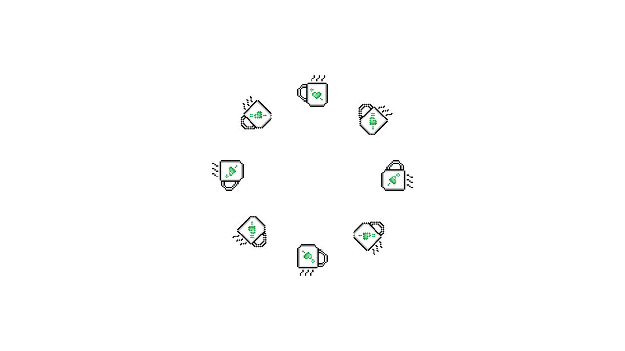 Pixel Art Mug Spinning Circle Animated Overlay Transparent 30fps (5)