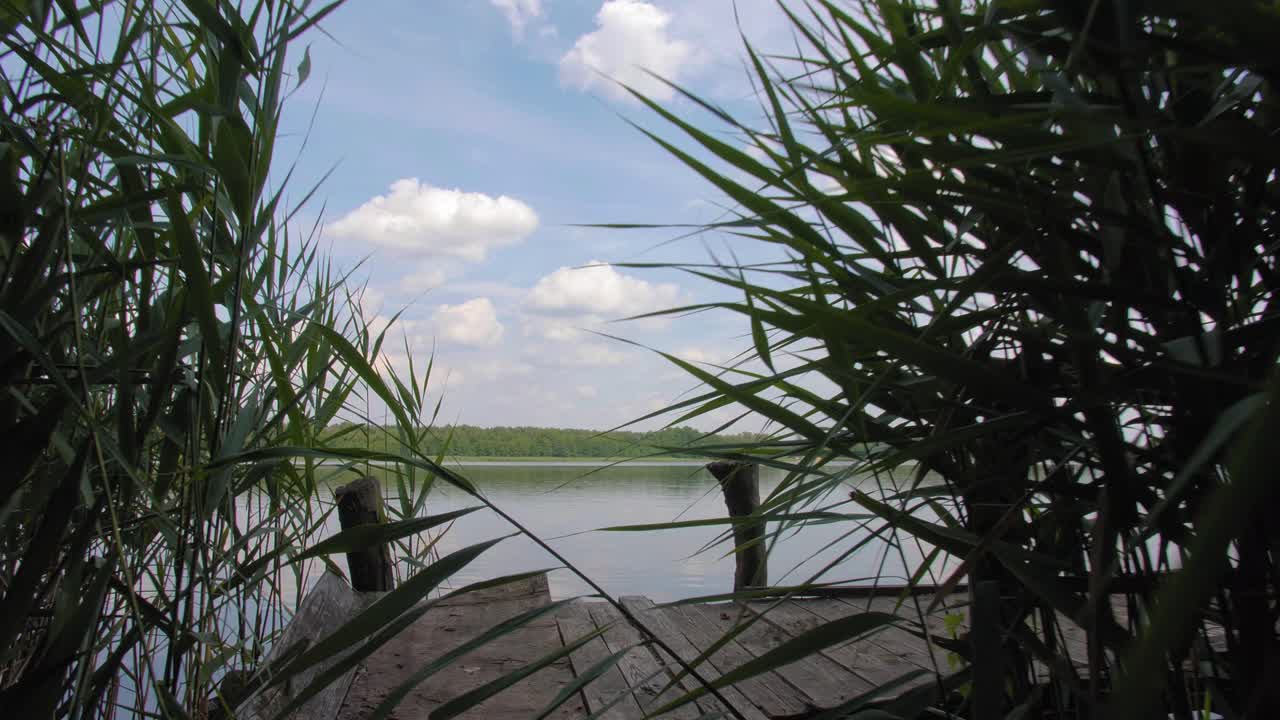 lago en polonia. vista desde el puente viejo