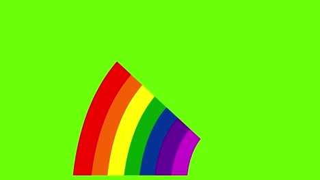 loop animation of half rainbow on a background with green chroma