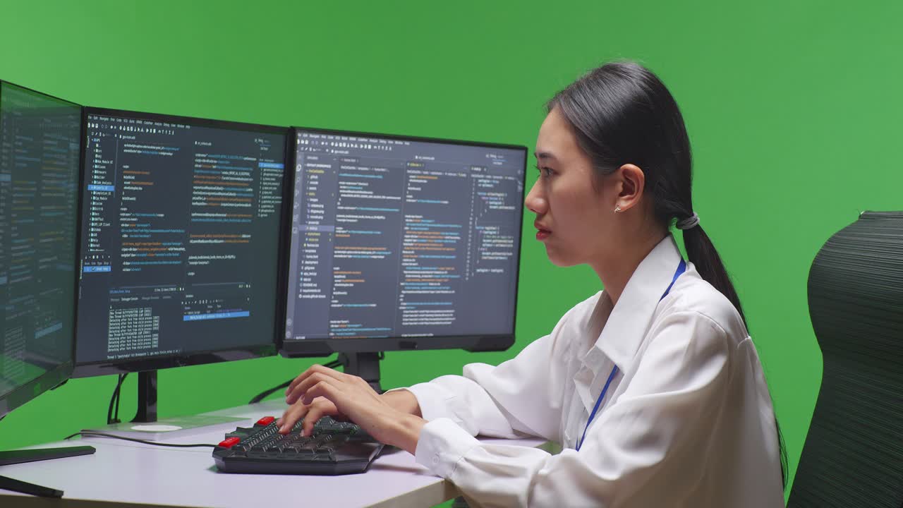 programadora estresada mientras codifica