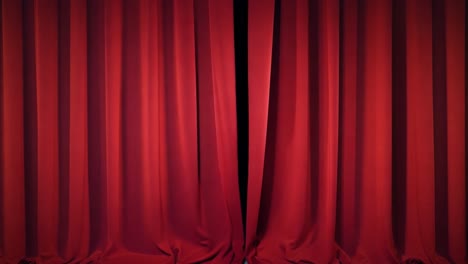 red theater curtains opening on a stage