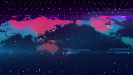 mapa del mundo holográfico animación de la pandemia del virus corona