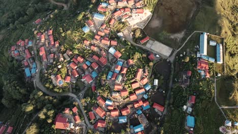 aerial view of ghalagaun village in lamjung, nepal.