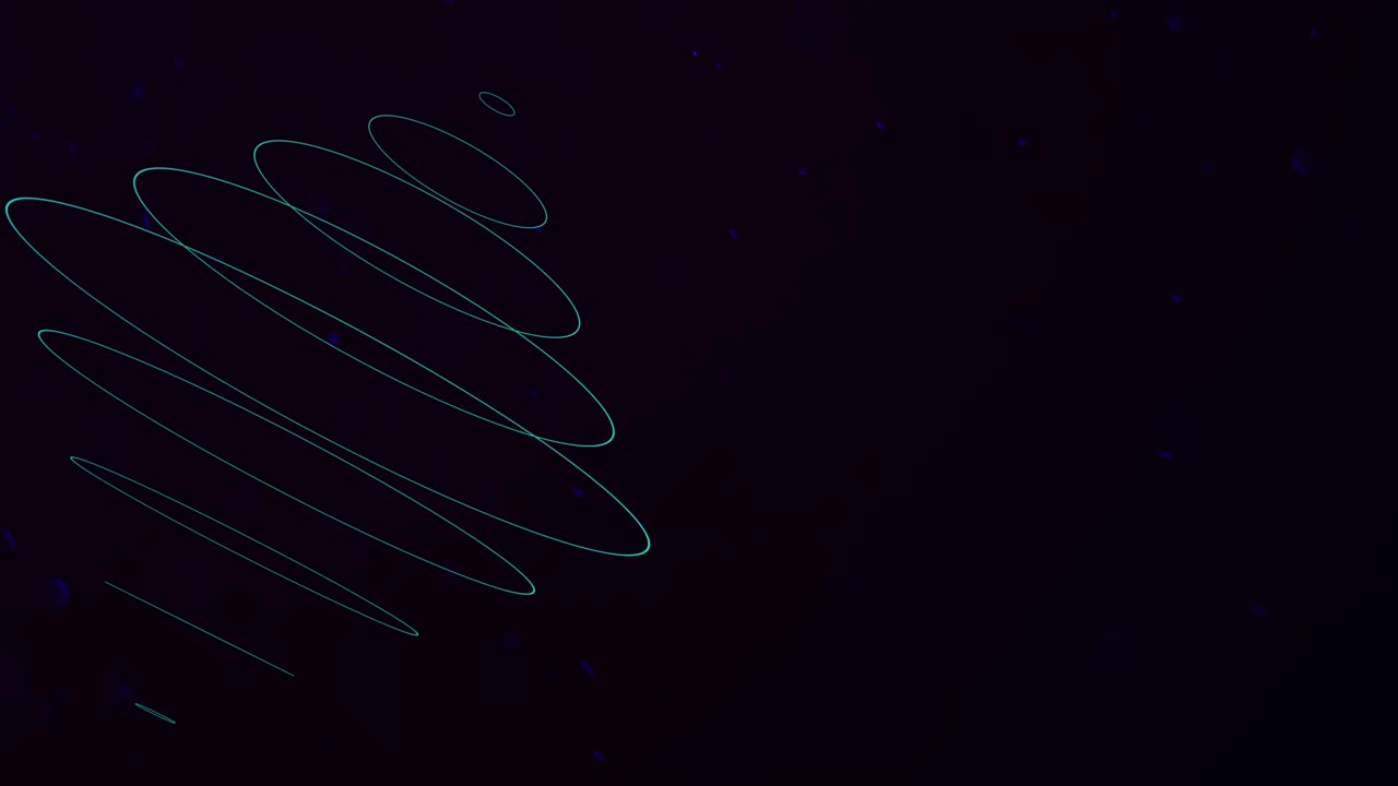 플라이 글리터가 있는 어두운 공간의 추상 기하학적 원