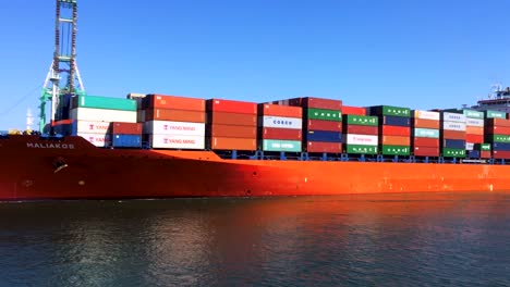 container ship on the water
