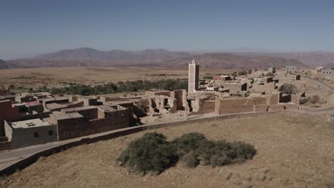 aerial view of a village in the south of morocco, around taliouine