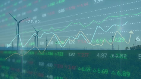 Animación-De-Diagramas-Y-Mercado-De-Valores-Sobre-Turbinas-Eólicas.