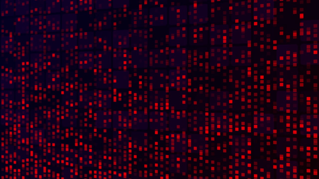 Abstract Digital Background with Pulsing Red Squares
