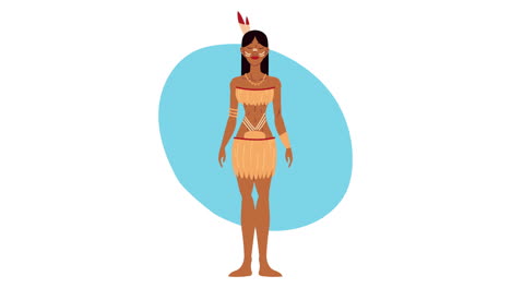 female indigenus ethnicity character animation