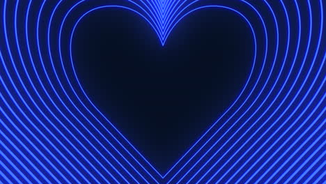 neon blue and black heart on a dark background