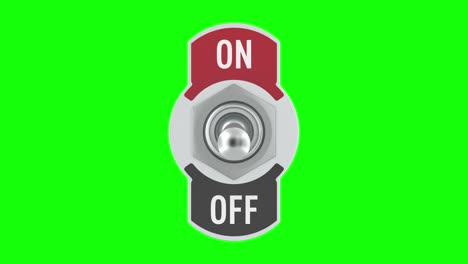 cambiar el interruptor en fondo verde. renderizado en 3d aislado