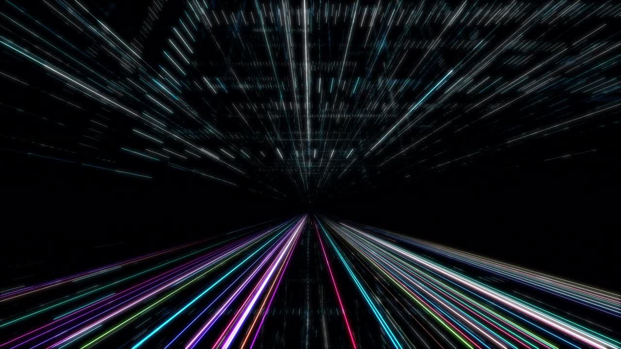 volando a través del túnel de luz