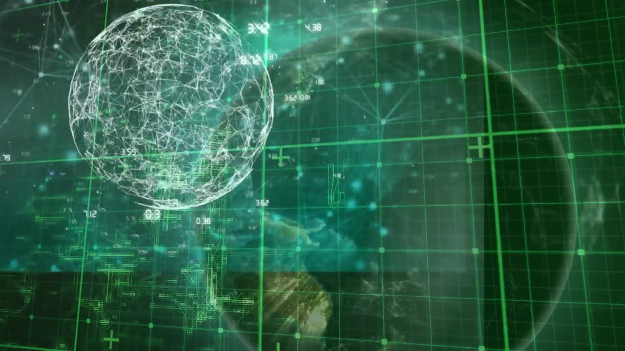 animación del procesamiento de datos en todo el mundo