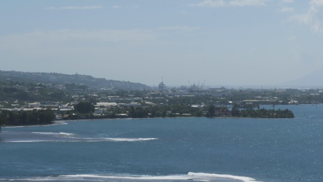 Beautiful view of the capital city Papeete,Tahiti, French Polynesia.