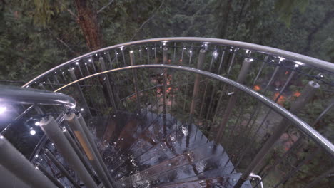 staircase in park decorated with christmas lights