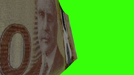 canadian 100 dollar banknote on green screen