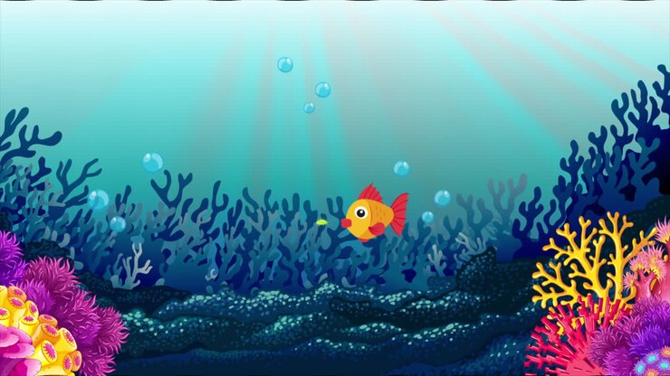 pesci colorati che nuotano in una barriera corallina