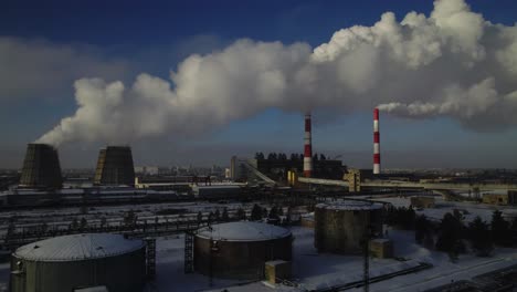 industrial power plant in winter