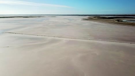 aerial footage over the salt flats of lake tyrell, in north-west victoria, may 2021