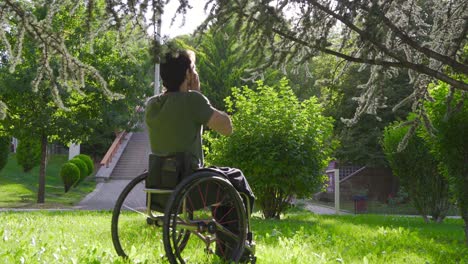 prayer. young disabled person sitting in wheelchair praying.