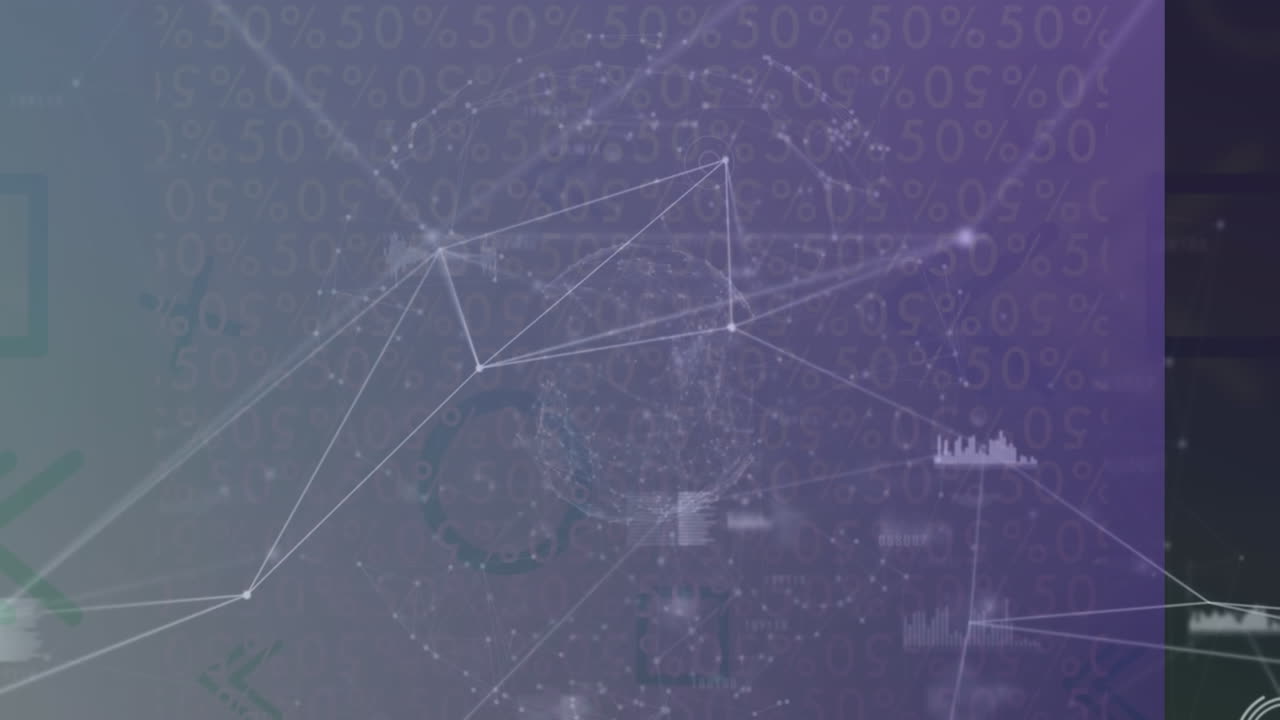 animación de la red de conexiones y procesamiento de datos