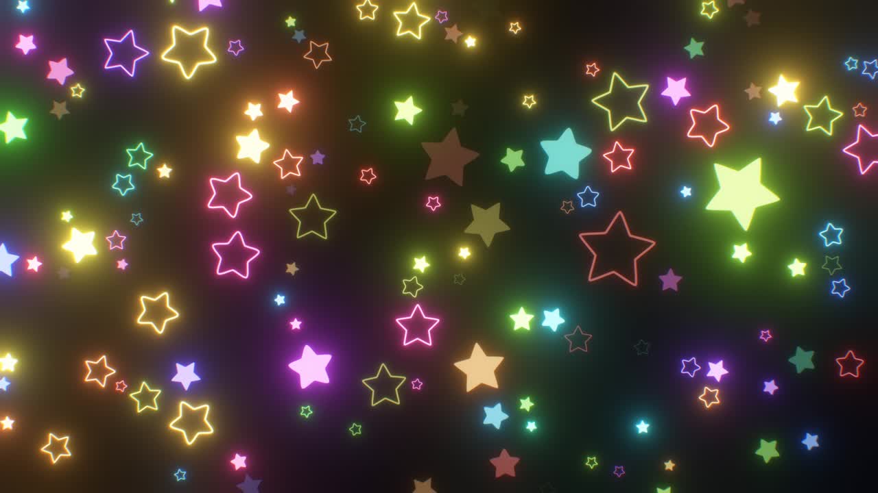 formas abstractas de estrellas arco iris parpadeando colorido espectro de luz de neón - 4k sin costuras vj bucle de movimiento animación de fondo