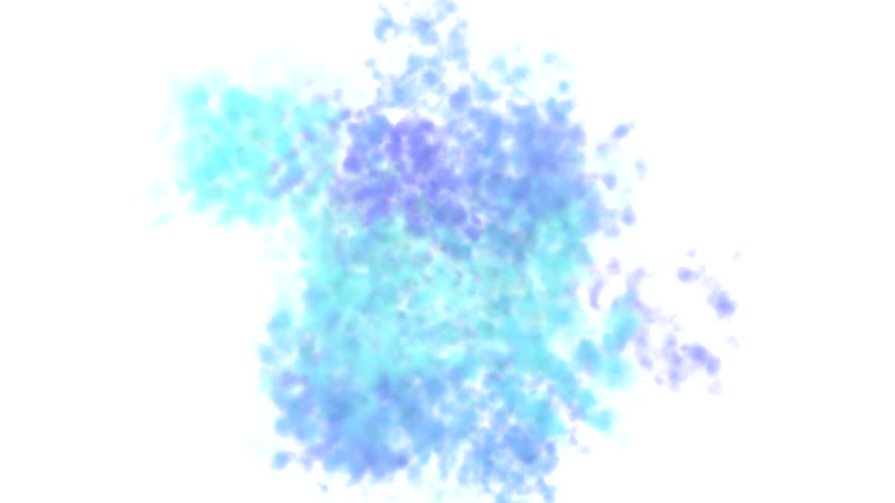 Blue Explosion On White Background. Alpha Matte. 4K.