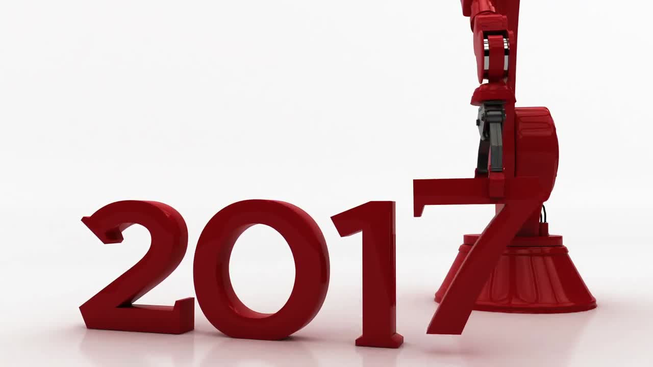 video generado digitalmente de los números de colocación de la grúa para formar 2017