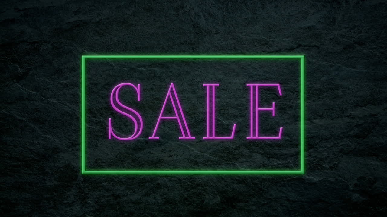 animación de texto de venta espumoso en un cuadro 4k