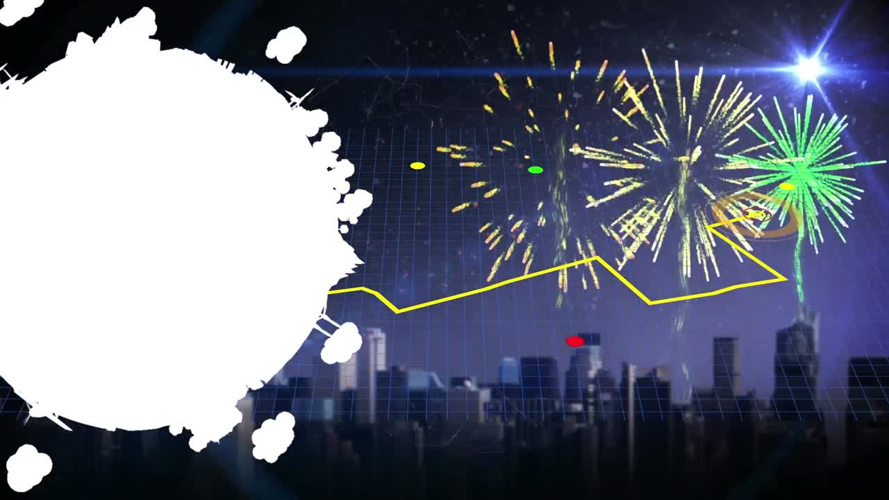 눈이 내리는 겨울 풍경의 애니메이션.