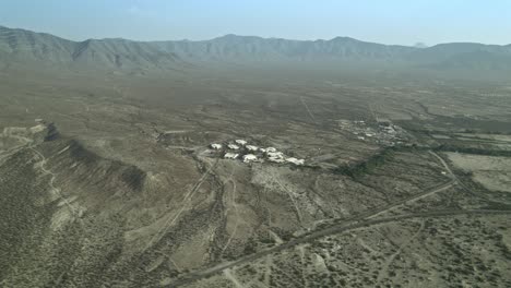 drone day cloudy north coahuila mexico hotel termas de san juaquin semi-desert mountain la azufrosa area