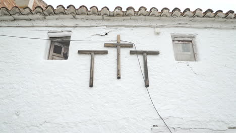 building with crosses and windows