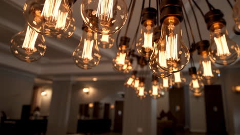 vintage chandelier with edison bulbs