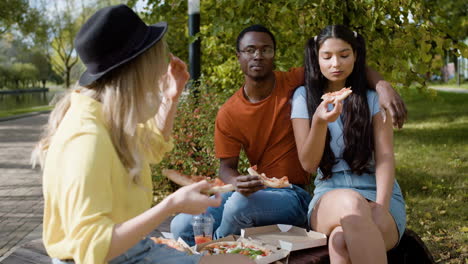 young friends posing outdoors