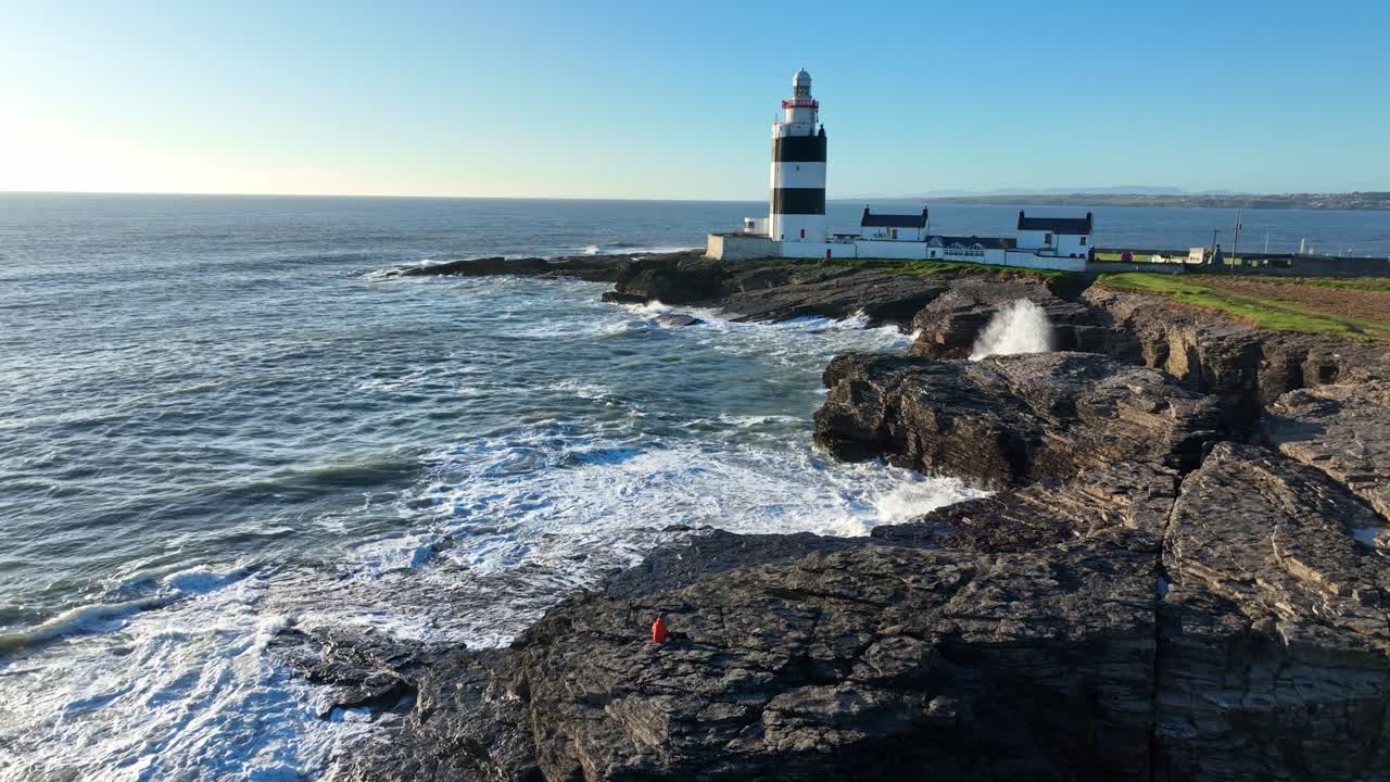 Hook Head Fyr, Wexford, Irland, luftfoto af fotograf på episk beliggenhed en forårsmorgen