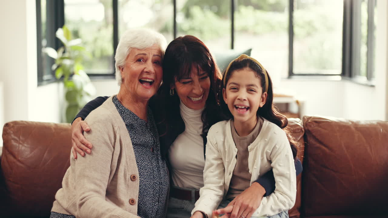 Three Generations of Women Smiling Together