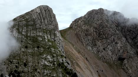 aerial views of a mountain peak in the spanish pyrenees