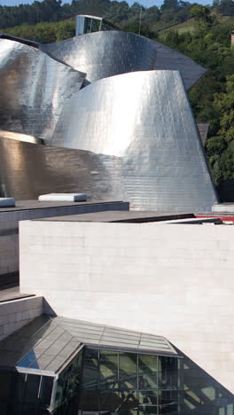 barcelona - spain - june 12 2024 : view of the guggenheim museum in bilbao, spain in vertical