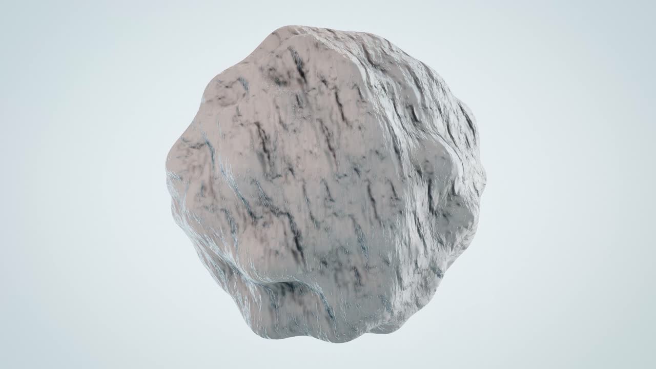 bola de nieve animada girando sobre fondo blanco. abstracto