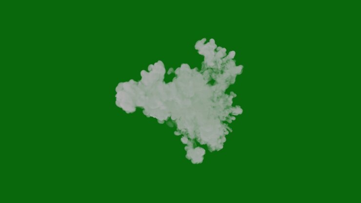 Real Smoke Effect Isolated on Green Screen Background: 4K Cinematic Smoke Transition in Slow Motion