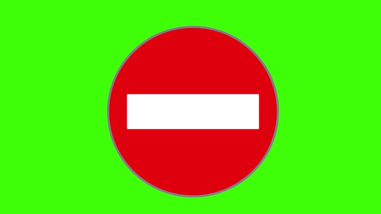 pantalla verde, icono de las señales de tráfico, parada