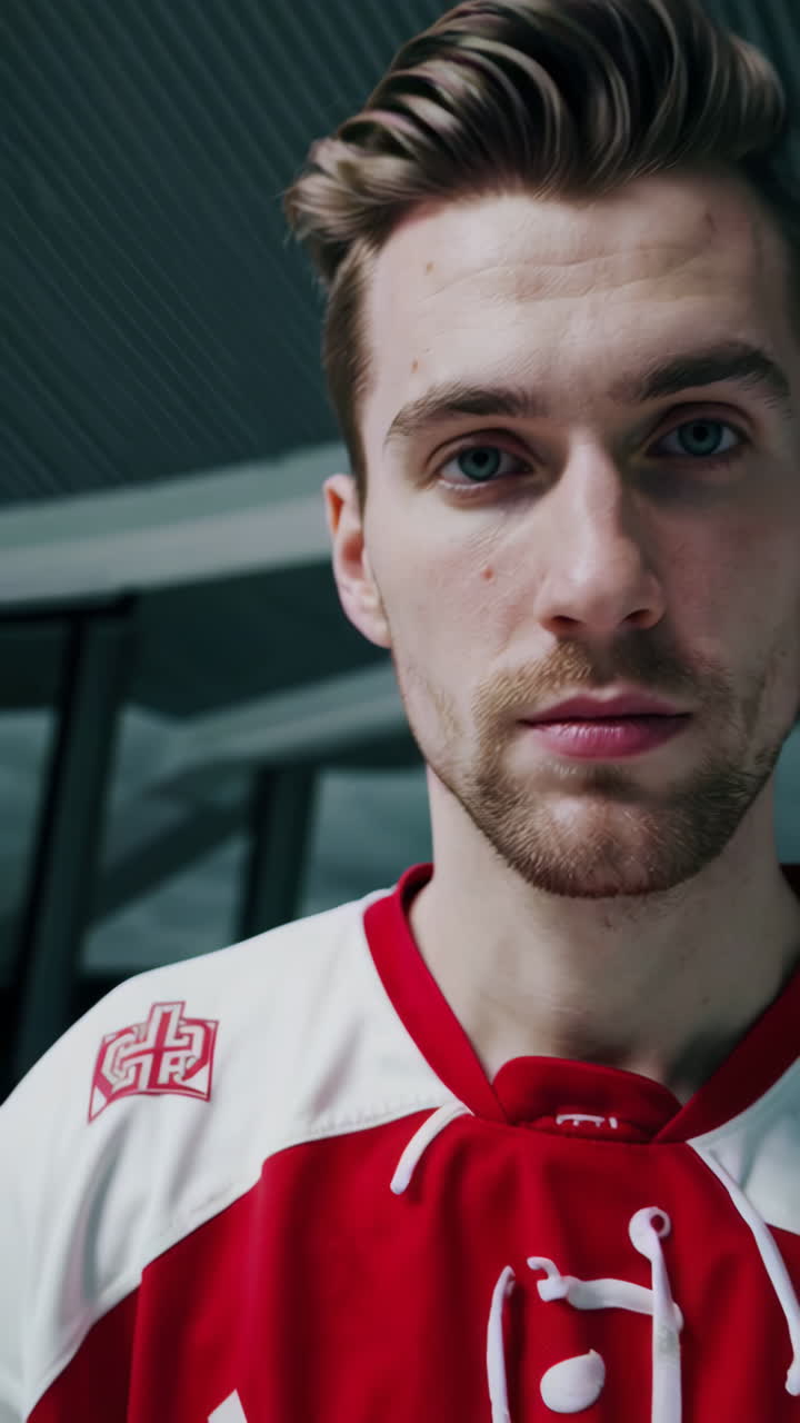 Hockey Player in Indoor Rink
