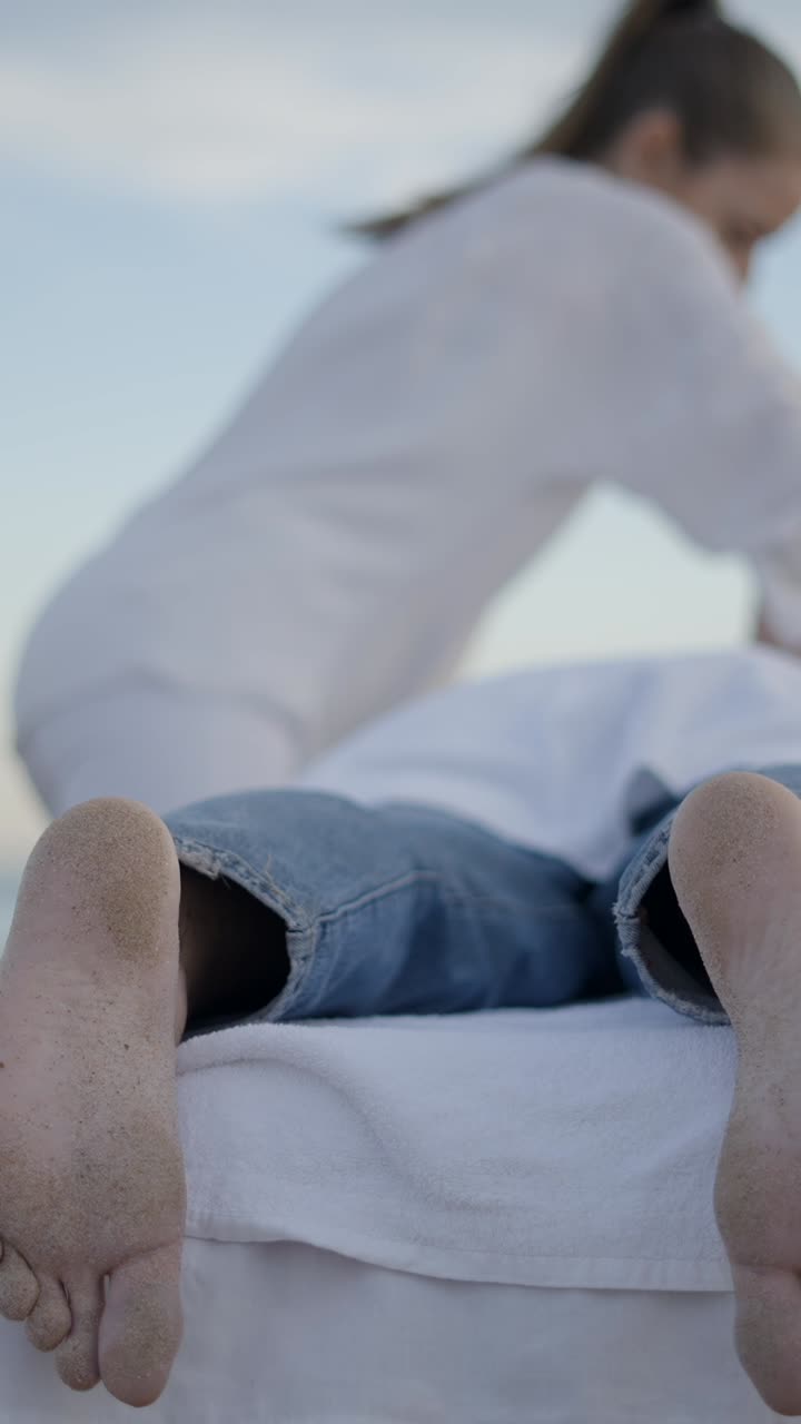 Outdoor Massage with Sandy Feet