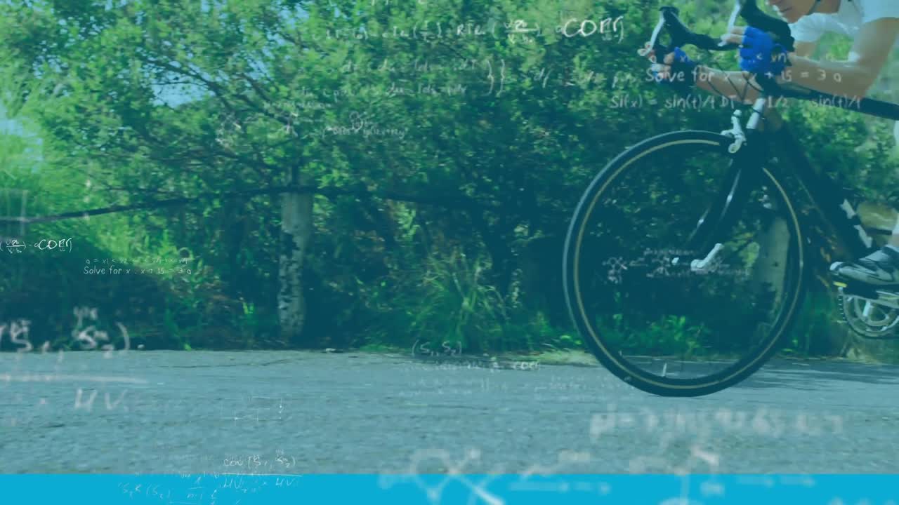 도로에서 자전거를 타는 여성에 대한 수학적 방정식