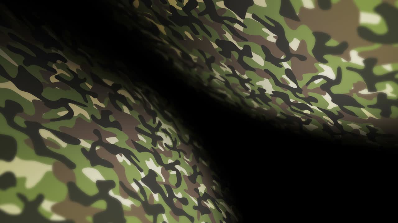 fondo de patrón de camuflaje verde. concepto de uniforme militar. línea abstracta y textura de onda. animación de bucle.