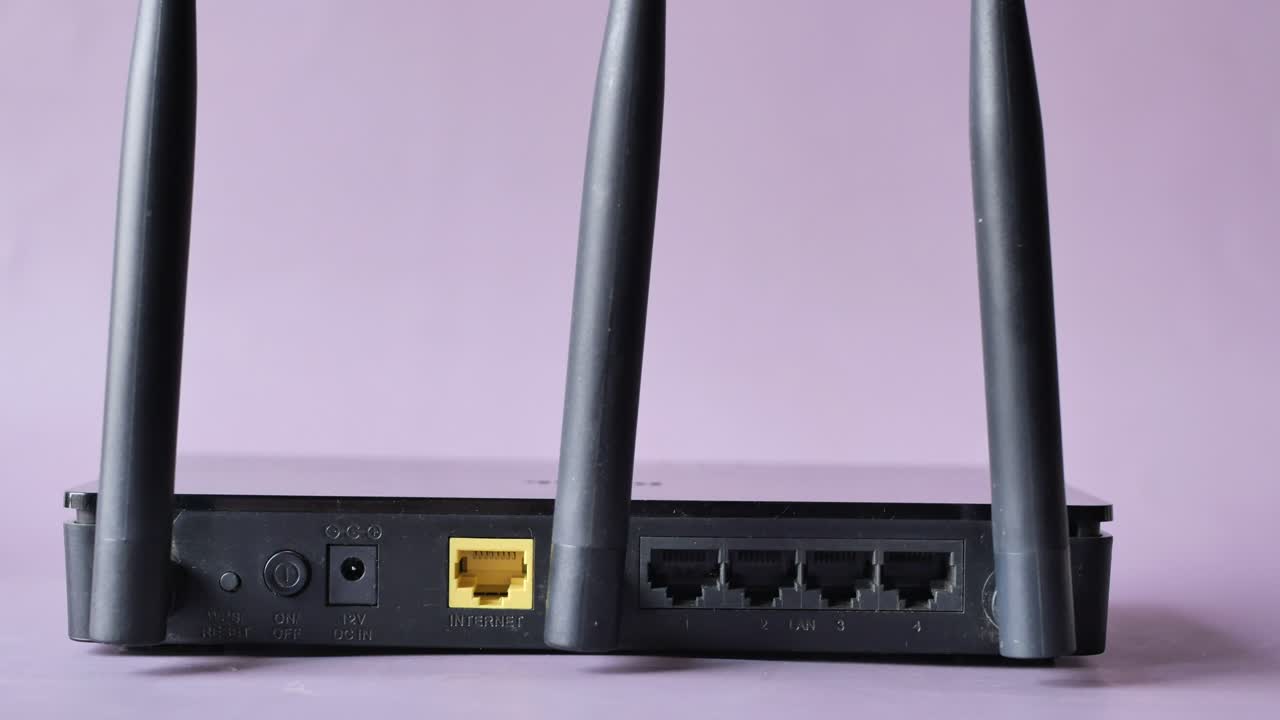 vista trasera del router inalámbrico