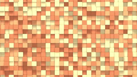 orange yellow small box cube random geometric background. abstract square pixel mosaic illustration. land block background. fantasy fractal design. digital art. 3d animation loop of 4k