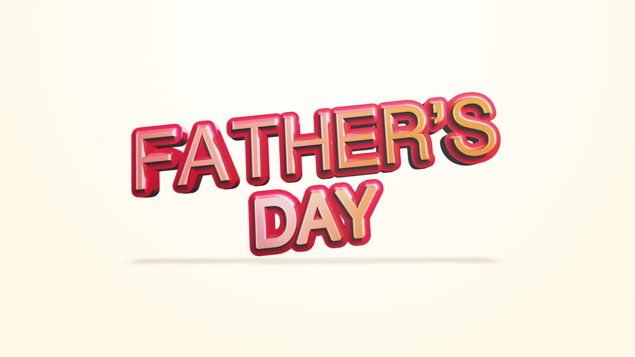 Vibrant 3d Fathers Day text on white background
